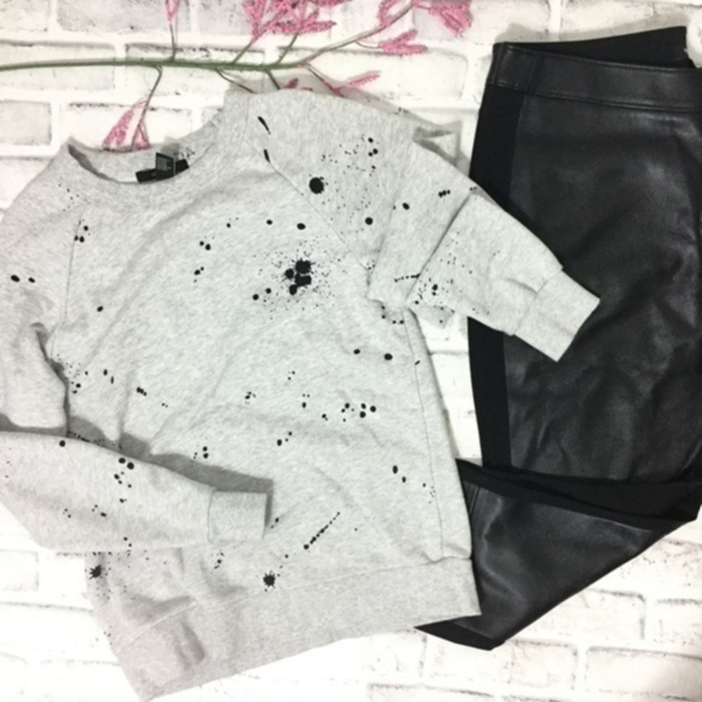 80s vibes sweatshirt Paint splatter print‎ crew neck Small